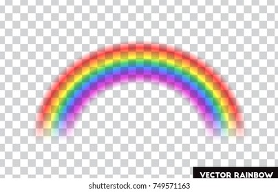 Transparent rainbow. Vector illustration. Realistic raibow on transparent background.