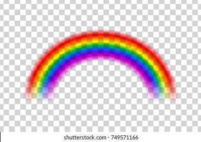 Transparent rainbow. Vector illustration. Realistic raibow on transparent background.