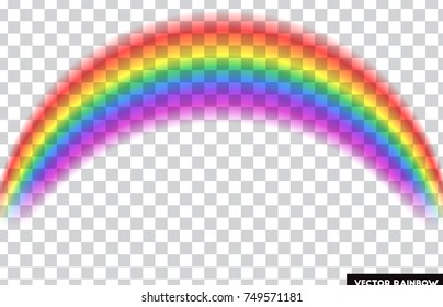 Transparent rainbow. Vector illustration. Realistic raibow on transparent background.