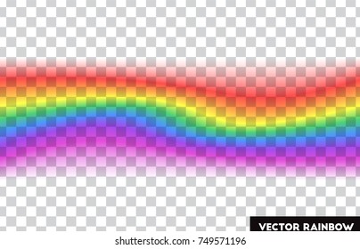 Transparent rainbow. Vector illustration. Realistic raibow on transparent background.