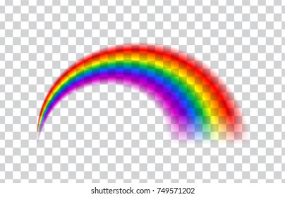 Transparent rainbow. Vector illustration. Realistic rainbow on transparent background.