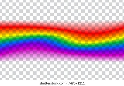 Transparent rainbow. Vector illustration. Realistic raibow on transparent background.
