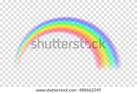 Transparent rainbow. Vector illustration. Realistic raibow on transparent background.