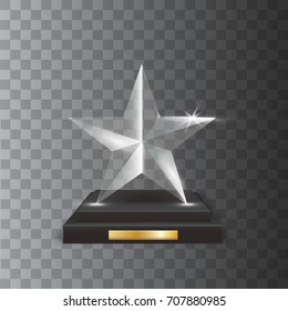 Transparent Realistic Blank Vector Acrylic Glass Trophy Award