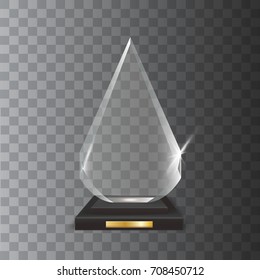 Transparent Realistic Blank Vector Acrylic Glass Trophy Award