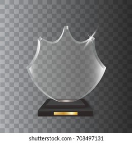 Transparent Realistic Blank Vector Acrylic Glass Trophy Award
