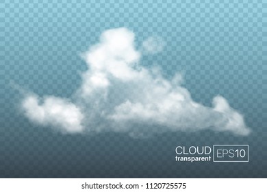 Transparent realistic cloud. Can be used as a decorative element or for creating a background.