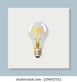 Transparent realistic light bulb with christmas tree, isolated.