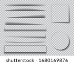 Transparent realistic paper shadow effect on transparent background. Element for advertising and promotional message Wall and floor drop shadow vector collection