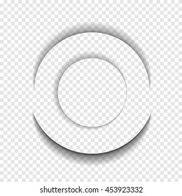 Transparent realistic paper shadow effect set. Web banner. Element for advertising and promotional message isolated on transparent background. Abstract vector illustration for your design and business