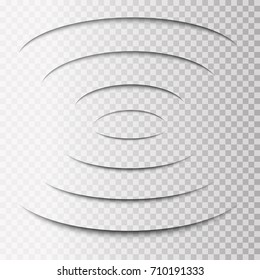 Transparent realistic paper shadow effect set. Web banner. Shade for advertising and promotional message isolated on transparent background.