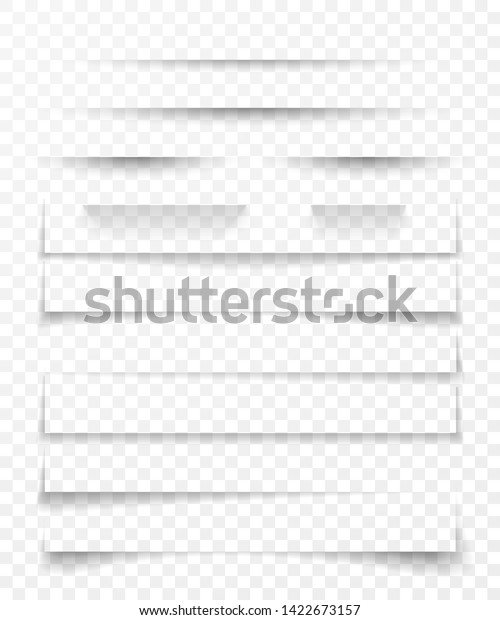 Transparent realistic paper shadow effect\
set. Web banner. Shade for advertising and promotional message\
isolated on transparent\
background.