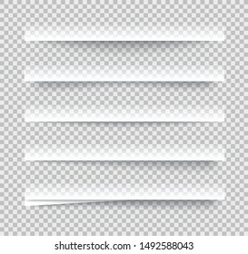 Transparent realistic paper shadow effects on checkered background. Element for advertising and promotional message... - stock vector.