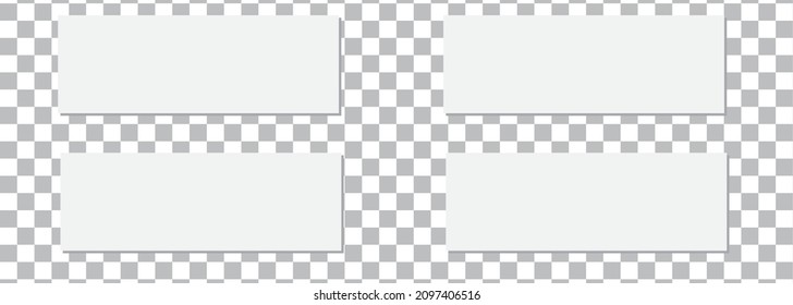  Transparent realistic paper shadow effects on checkered background. Element for advertising and promotional message...