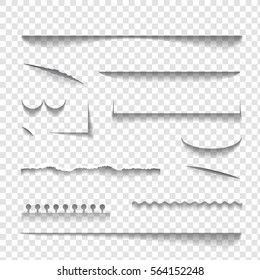 Efectos de sombra de papel realistas transparentes sobre el fondo de cuadros. Elemento de diseño para publicidad, banners web Ilustración vectorial