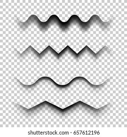 Transparent realistic paper shadow effects on a checkered background. Vector illustration