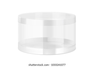 Transparent realistic plastic jar. Vector illustration on white background. Can be use for template your design, sweet, food. EPS10.