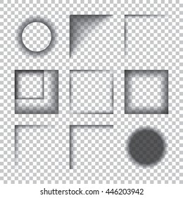 Transparent Realistic Shadow Effects. Vector illustration. Design Elements on Checkered Background
