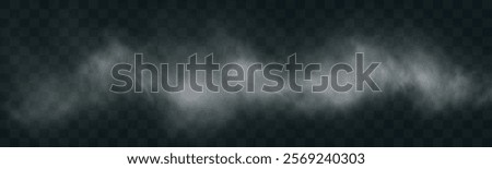 Transparent realistic smoke on a dark checkered background with soft, flowing, wispy trails.	