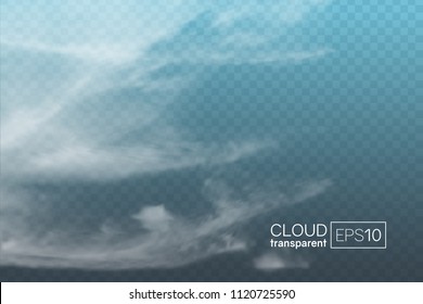 Transparent realistic spindrift cloud. Can be used as a decorative element or for creating a background.