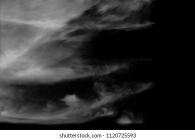 A transparent realistic realistic spindrift cloud on a black background can be applied to any background and used as a layer mask.