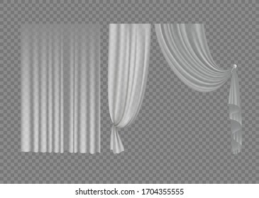 Transparent realistic tule. Vector illustration