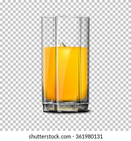 Transparent realistic Vector glass isolated on plaid background with reflection, for design and branding.