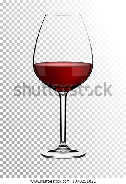 Transparent Realistic Vector Wineglass Full Red Stock Vector Royalty Free 1078251821