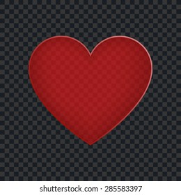 Transparent red heart