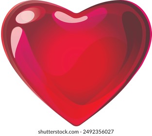 transparent red heart vector image 