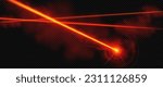 Transparent red laser light beam vector effect. Abstract neon line ray with sparkle isolated pointer illustration. Safety scanner glow png design. Party electricity flare led lazer target shine