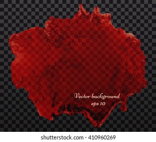 Transparent red liquid stain. Red wine background. Vector illustration.