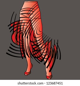 transparent red skirt
