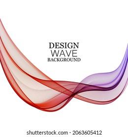 Transparentes rosafarbenes Wellendesign auf weißem Hintergrund, abstrakte, wellenelegante Linien