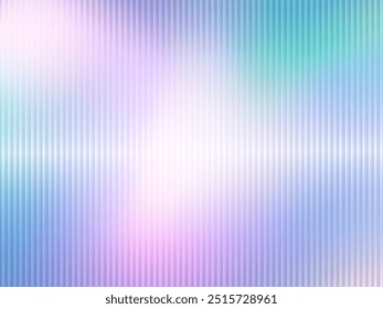 Transparentes Rippenglas, Vektorhintergrund. Clear Foil Texture für Regenbogen Flare Kristall Prisma Overlay Lichteffekt. Acryl satiniert gewellt strukturiert Fenster. Abstrakter Hintergrund mit heller, matter Oberfläche.