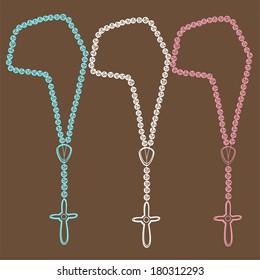 Transparent Rosary Set vector