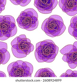 Transparent roses. Seamless background for fabrics, textiles, packaging and wallpaper. Vector background
