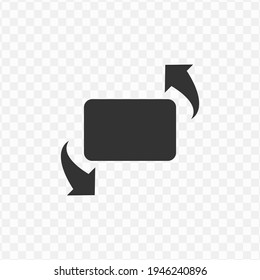 Transparent rotation icon png, vector illustration of an rotation icon in dark color and transparent background(png)