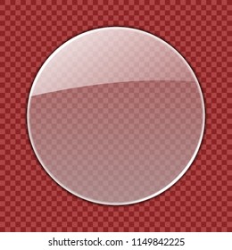 Transparent Round Glass plate template; Acrylic Round information plate mockup for your menu or logo; Can be used on different backgrounds