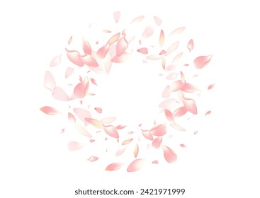 Fondo blanco transparente del vector Sakura Petal. Cartel rosa de fondo de escritorio de Lotus Petal. Textura moderna Petal de flores. Patrón de cerezo Petal floral.