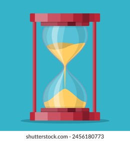 Transparent sandglass icon. Time hourglass. Vector illustration in flat style