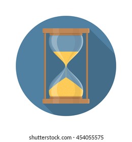 Transparent Sandglass Icon, Time Hourglass, Sandclock, Flat Design, Vector Eps10 Illustration