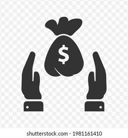 Transparent save money icon png, vector illustration of save money in dark color and transparent background(png).