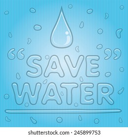 Transparent Save Water Drop 