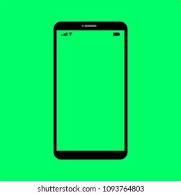 transparent screen display smartphone on green background