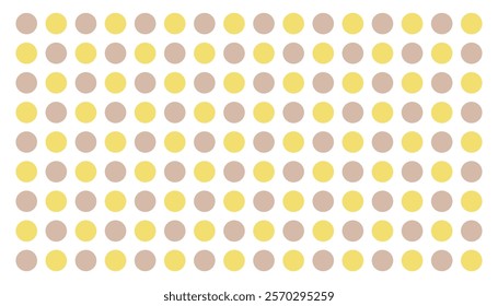 Transparent seamless pattern of large polka dots in two colors, yellow and brown