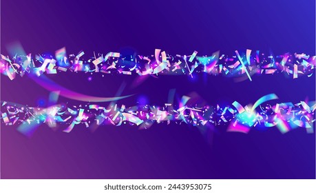 Transparent Serpentine. Falling Dust. Laser Surprise Cristals. Blue 3d Paper. Unicorn Effect. Disco Pattern. Festive Background. Cristal Design. Pink Transparent Serpentine