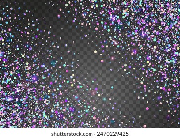 Transparent Serpentine. Light Pattern. Falling Dust. Purple Happy Sparkle. Cristal Poster. Carnaval Tinsel. 3d Surprise Backdrop. Neon Confetti. Pink Transparent Serpentine