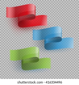 transparent set of curved ribbons