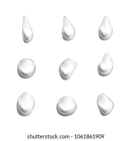 Transparent set of drops. Vector illustration isolated on white background